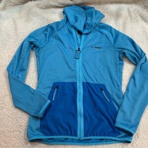 Adidas Terrex Tech Fleece | Blue Full-Zip Jacket with Hood